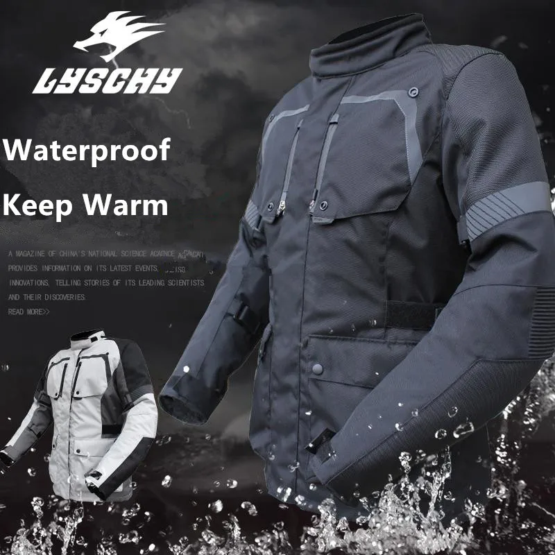 LYSCHY Summer Winter Detechable Waterproof Motorcycle Jacket Breathable Mesh Jacket Moto Pants Suit Clothing Protective Gear