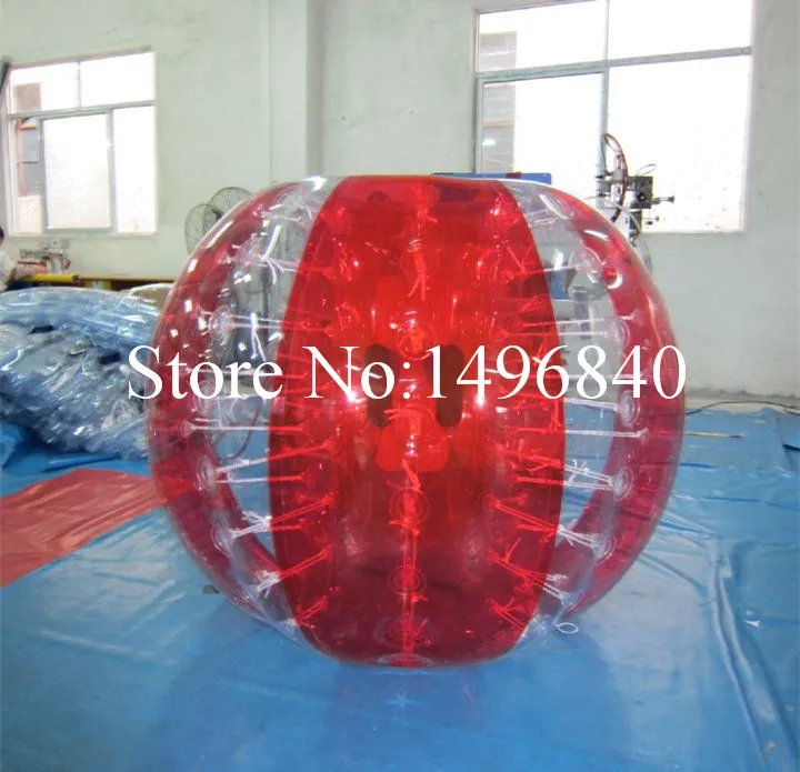 10 штук(5 шт. красный+ 5 шт синий+ 1 насос) 1,5 м надувные пузырьки шарики бамперные шары для продажи - Цвет: half red and clear