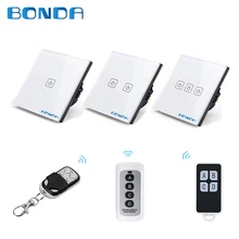 

BDNOA EU/UC standard 1/2/3 remote control switch set, intelligent home remote control 420 remote control wall touch switch 220v