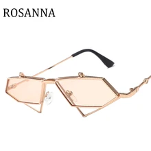 Ретро паровой панк металлический флип треугольные солнечные очки для женщин Высокое качество кошачий глаз солнцезащитные очки хип хоп золотые очки Роскошные Брендовые очки