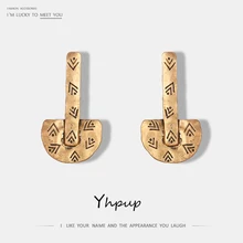 Yhpup винтажные амулеты из цинкового сплава этнические античные серьги-гвоздики Ретро бронзовые металлические Oorbellen Voor Vrouwen модные Brincos подарок