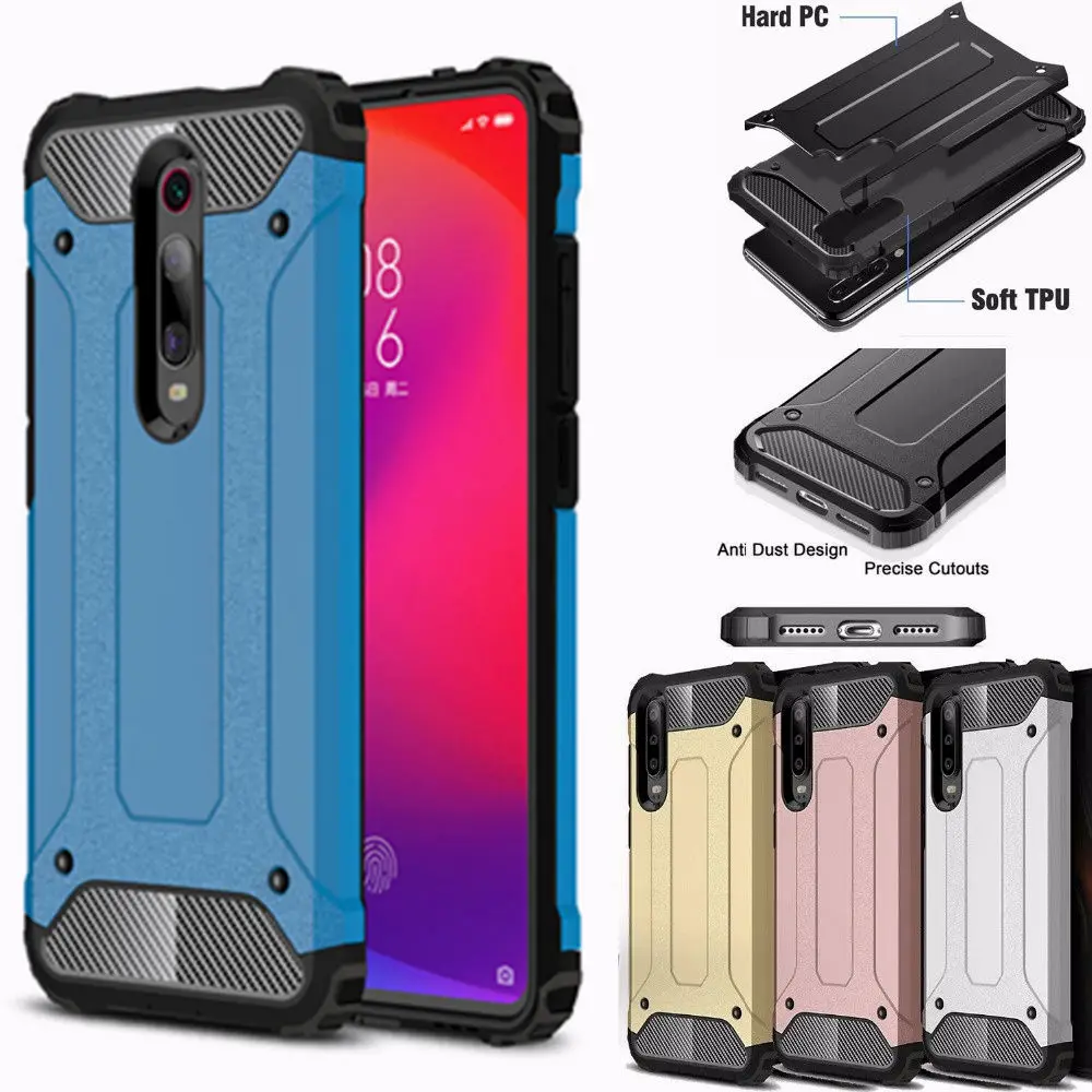 

For Xiaomi Redmi K20 / K20 Pro Case Dual Layer Armor Shockproof Hard Rugged Cover For Mi 9T / 9T Pro Hybrid PC Silicone Coque