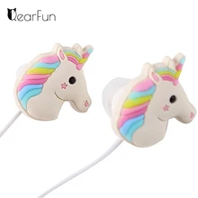 Cute Unicorns Cartoon Earphones Colorful Rainbow Horse In ear Earphone 3 5mm Earbuds With Mic For