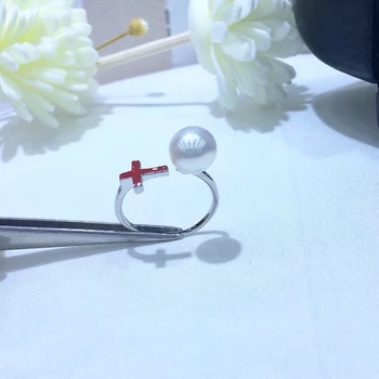 

Red Cross Design 925 Silver Adjustable Pearl Ring Set Findings Mountings Parts for Oyster Edison Pearls Corals Jade Beads