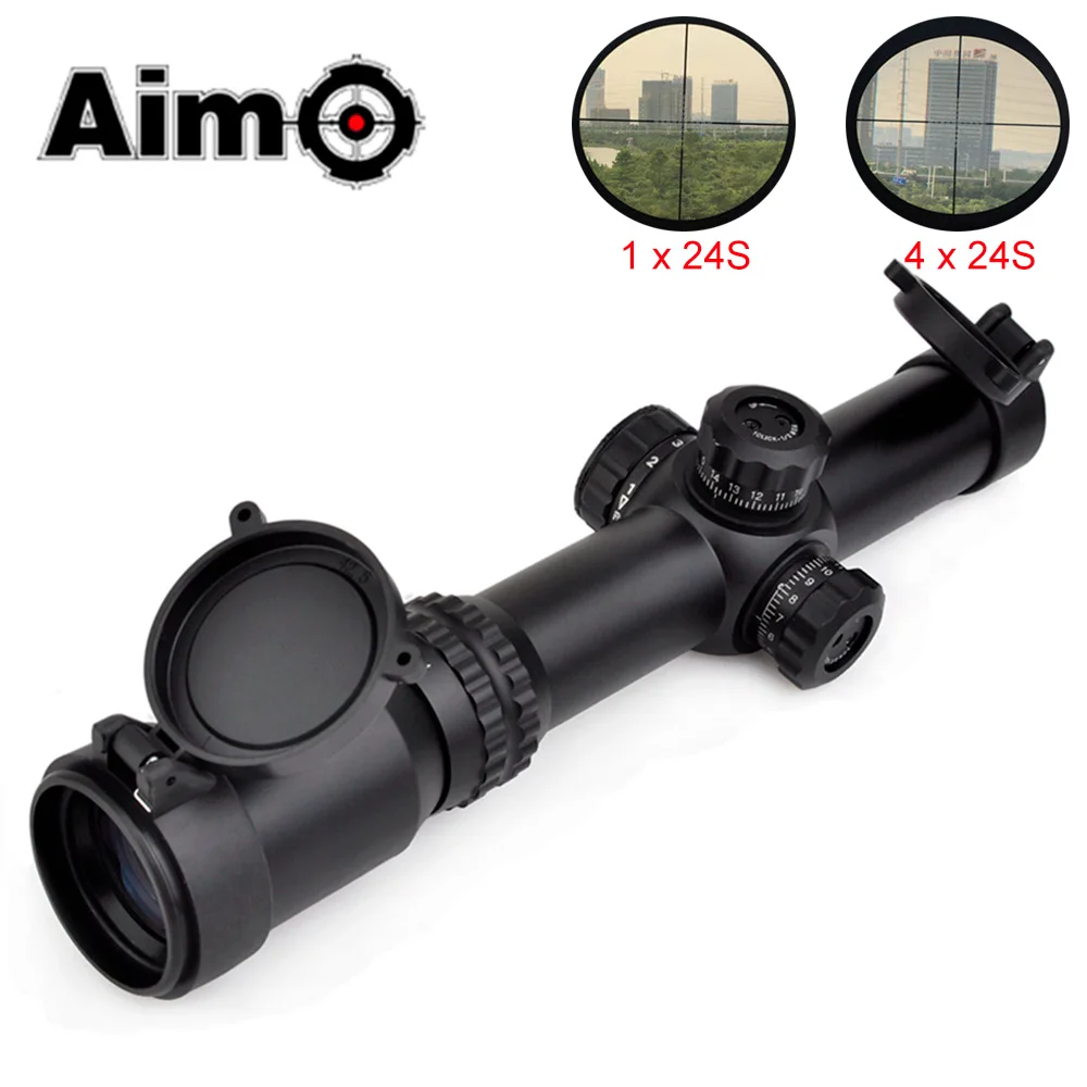 

AIM-O Tactical Riflescope 1-4x24SE Tactical Scope Red Green Reticle Softair Collimator Airsoft Telescope AO3044 Hunting Optics