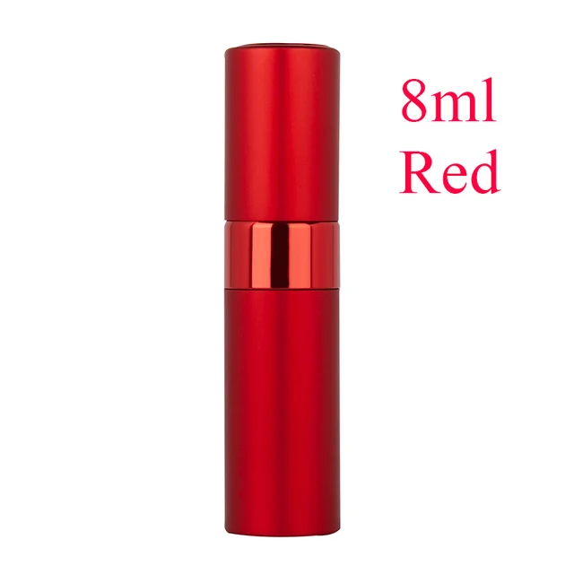 5-20ML metal aluminum Portable Refillable Perfume Bottle Cosmetic Container Empty Spray Atomizer Travel Sub-Bottle liner glass 8ML Red  spray