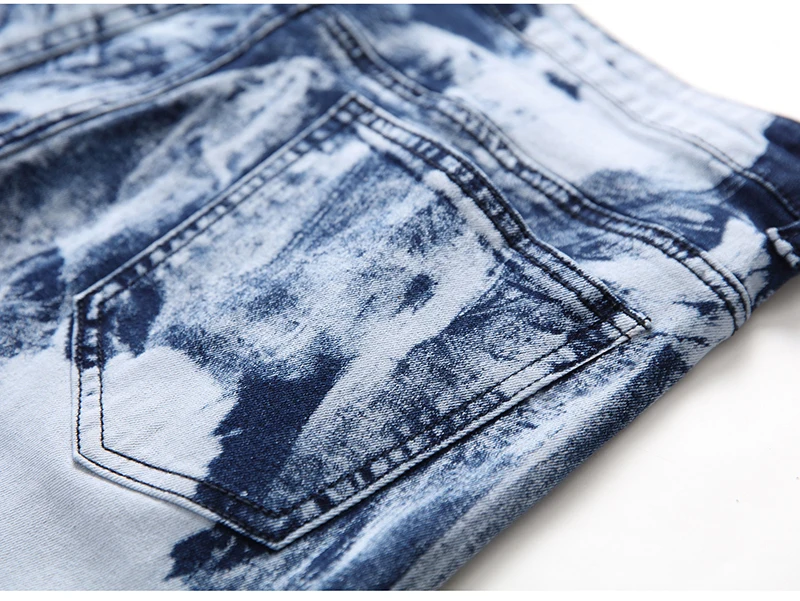 Sokotoo Для мужчин с защитой от снега, вымытые белые светло-голубой цвет джинсы Узкие прямые стрейч Штаны
