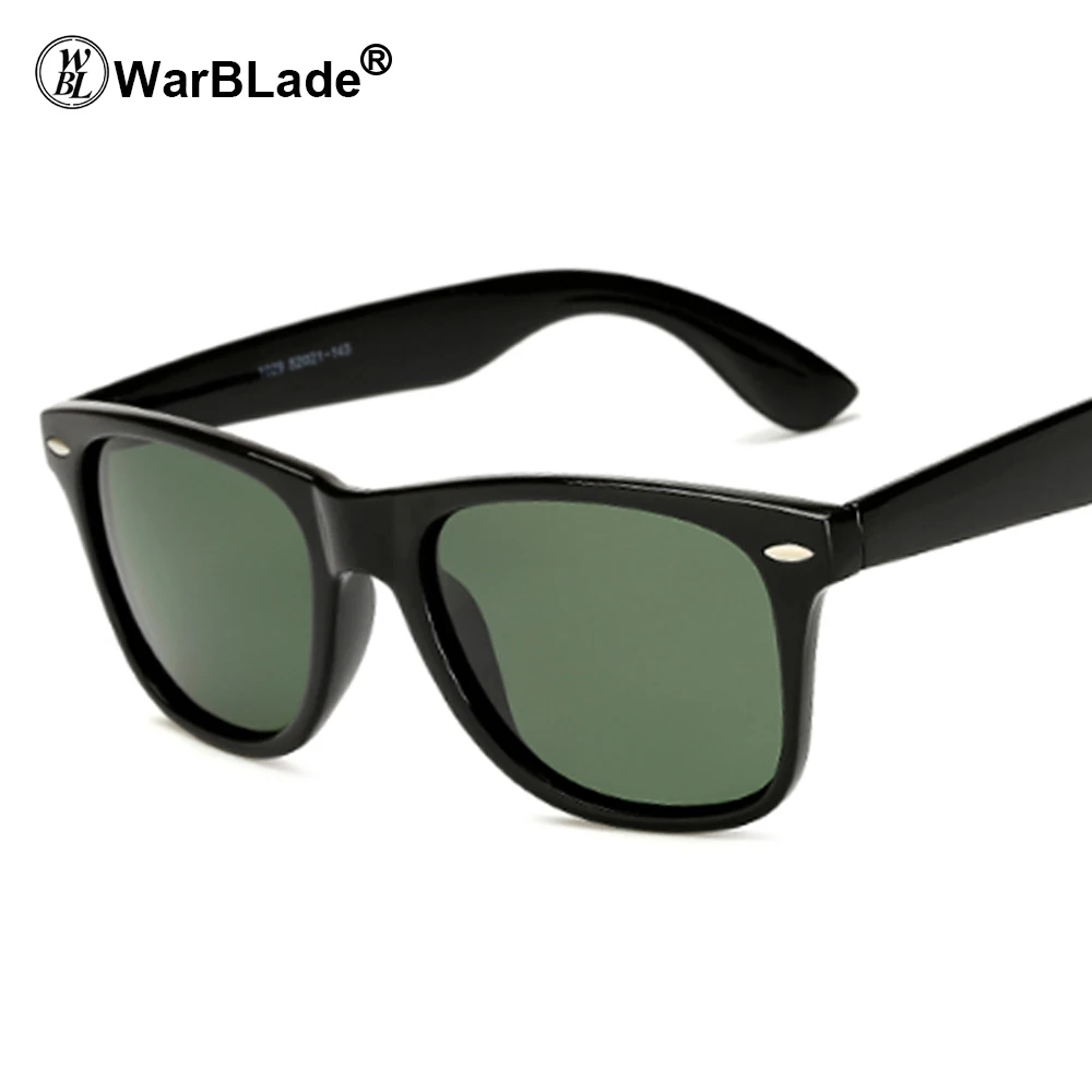 WarBLade, модные мужские поляризованные солнцезащитные очки, мужские очки для вождения, зеркальные очки, черная оправа, солнцезащитные очки, UV400, gafas oculos - Цвет линз: br black green