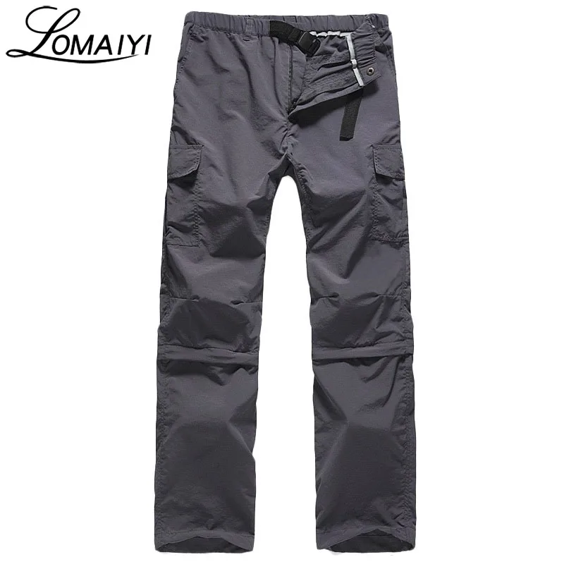 LOMAIYI Removable Legs Men's Cargo Pants Pockets 2017