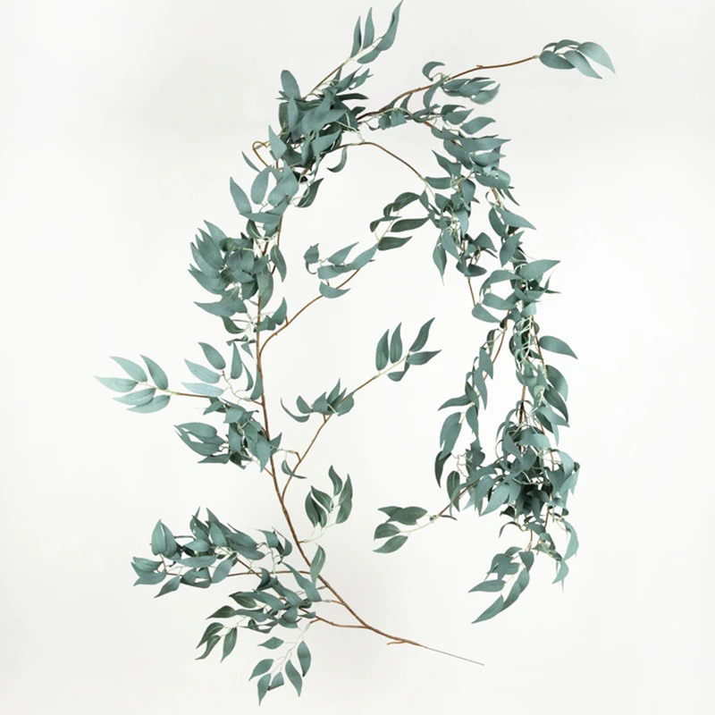 JAROWN Artificial Willow Leaf Plant Vine Wedding Ceiling Winding Layout Rattan Hotel Window Decorations Home Decor Fake Flowers (6)