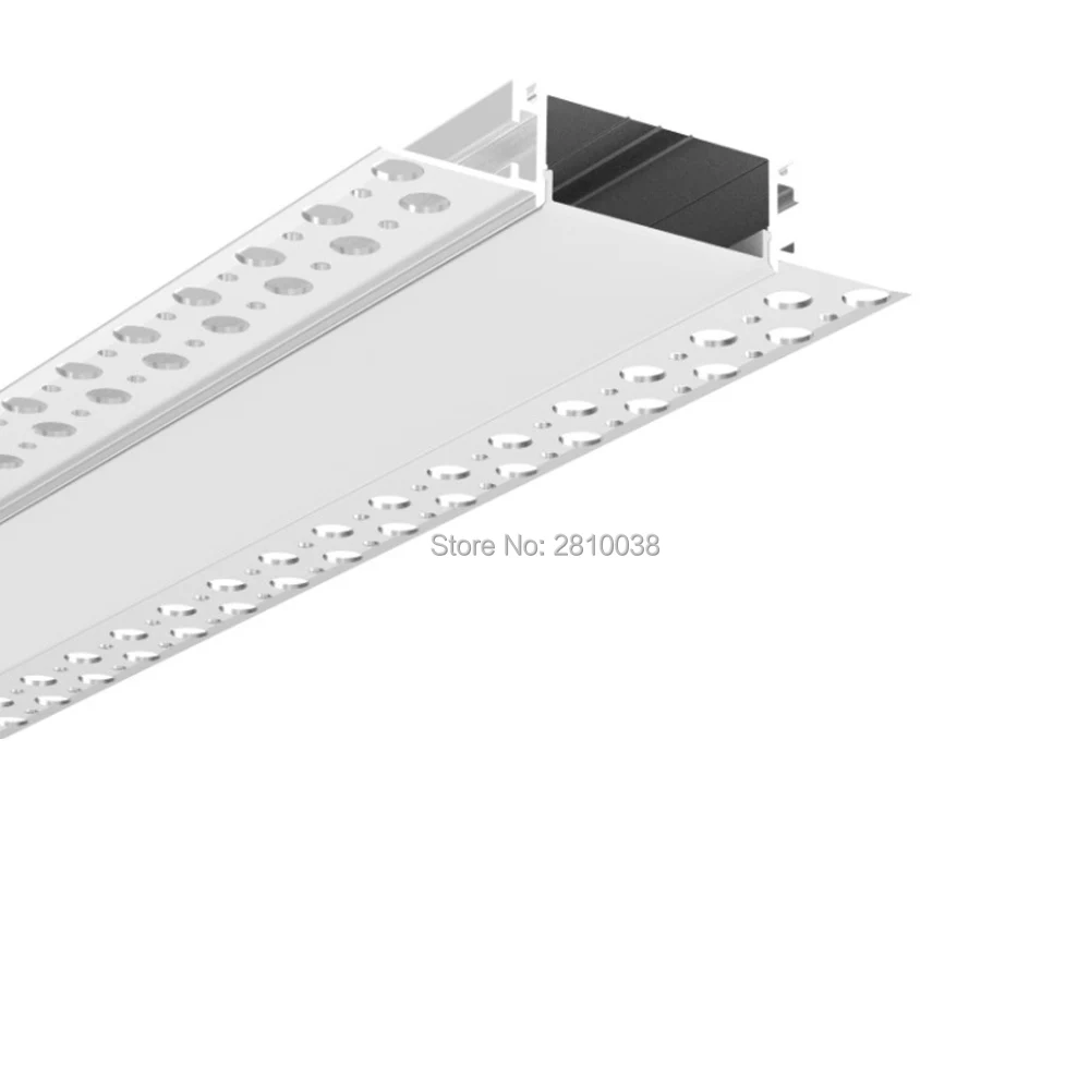 Tira do Diodo Emissor de Luz Perfil de Alumínio para as Luzes do Teto Conjuntos Lote Grande Flange Linear Canal 88mm Tamanho t Levou 10x1 m - 1 Luzes LED p/ bar