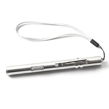 

Mini Torch Pocket Keychain Lamp LED Flashlight Tactical Penlight Rechargeable Stainless Steel USB