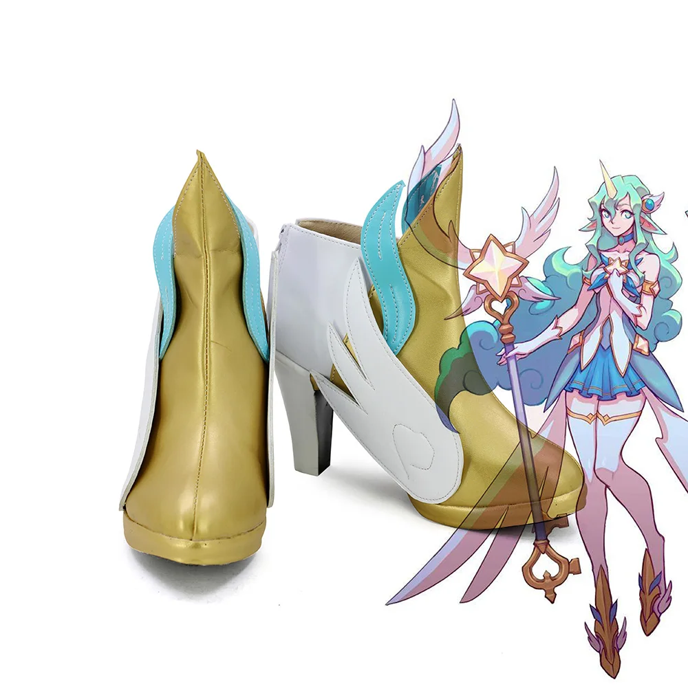 Лидер продаж обувь для косплея LOL Soraka Star Guardian на высоком каблуке изготовленные