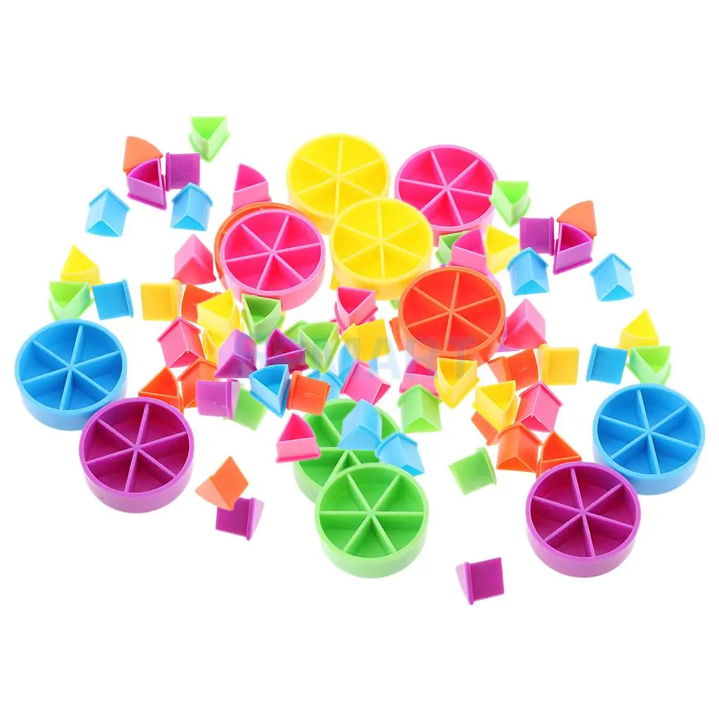 84Pcs Trivial Pursuit Game Pieces Pie Wedges Parts Learning Math