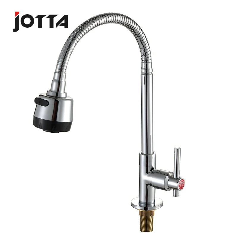 Zinc-alloy copper core round vertical large bend kitchen basin single cold goose neck faucet water purifier faucet