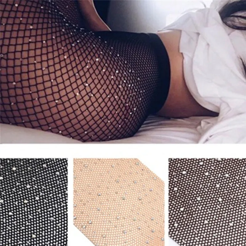 

Women Fishnet Tights Net Crystal Diamond Bling Hosiery Body Stocking Pantyhose Sexy Diamond Stocking Ladies Female HO906553