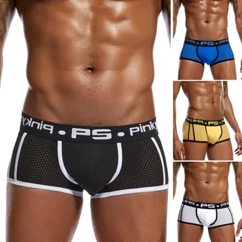 

man Underwears Mens Sexy Letter Print Short Breathable Net Underpants Pouch Pants Underwear