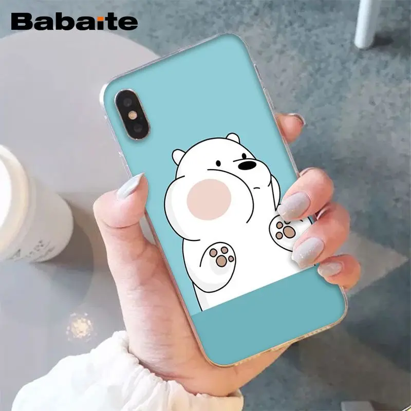 Babaite три милых медведя панда мультфильм DIY Роскошный Высокий протектор на конце чехол для iPhone 5 5Sx 6 7 7plus 8 8Plus X XS MAX XR