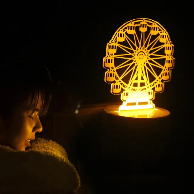 Mini Ferris Wheel Yellow Led Night Light Plug In Induction Desk Mini Ferris Wheel Yellow Led Night Light Plug In Induction Desk Table Lamp Portable Baby Bedroom
