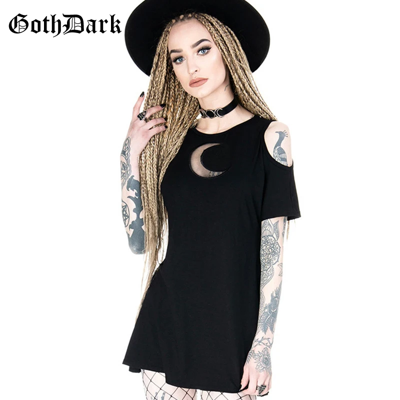 Женское платье с вырезом Goth Dark винтажное плиссированное модное сексуальное