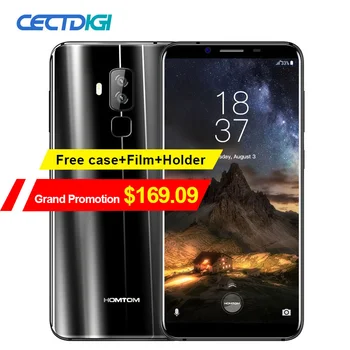 

Homtom S8 5.7" HD+18:9 Aspect ratio Mobile phone Dual rear Camera 16MP+5MP 4GB+64GB MTK6750T Octa Core Fingerprint 4G Smartphone