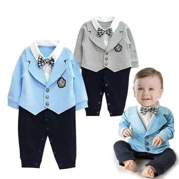 

Autumn Baby Boy Rompers Long Sleeve Patchwork Newborn Kid Rompers Jumpsuit Costumes