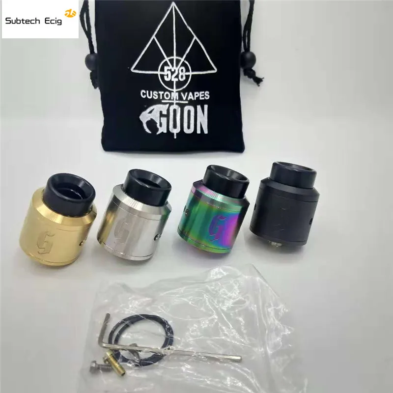 

2pcs Goon 528 25 RDA E Cigarette Atomizers 25mm RDA Vaporizer Peek Insulater Vape Tank Fast Free Shipping High Quality