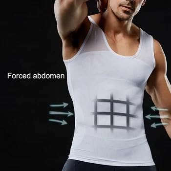 

Men Slimming Body Shaper Waist Trainer Belly Compression Vest Gym Tops TY66