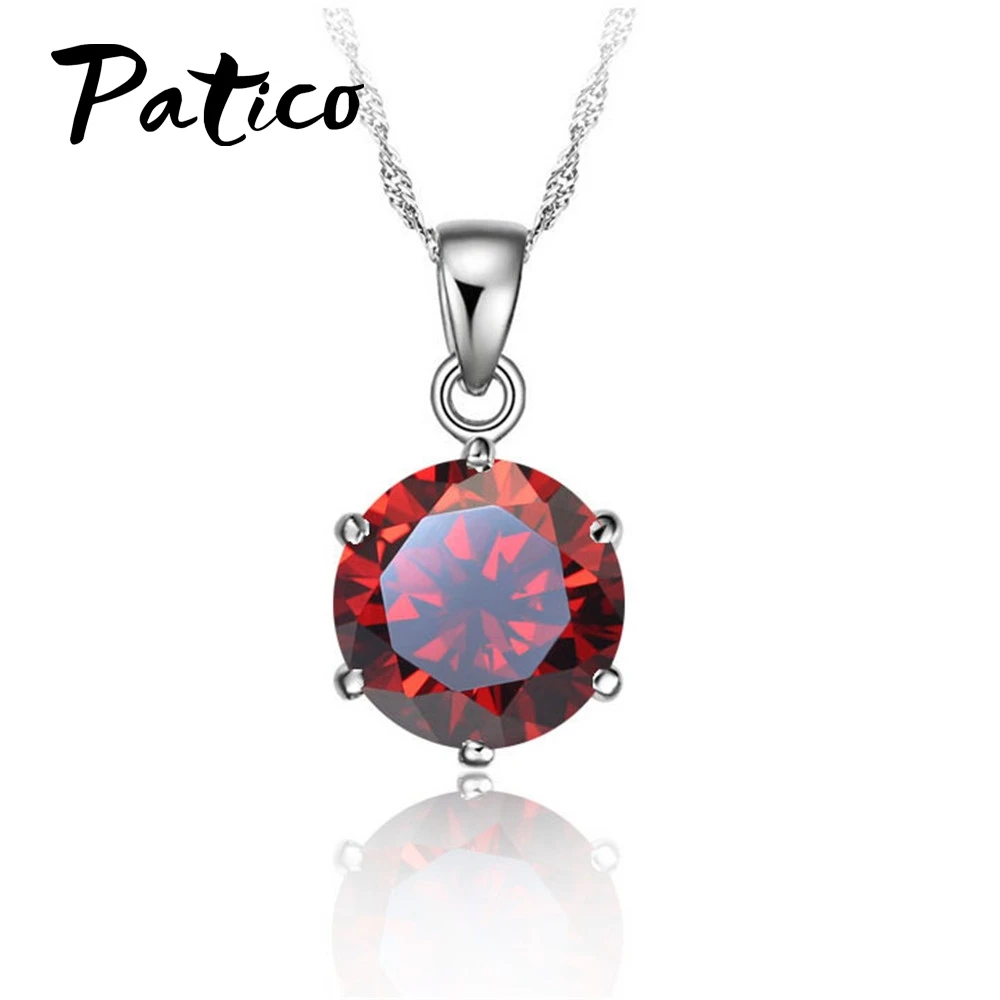 Cheapest!!!925 Sterling Silver Necklace Women Wedding Jewelry 6 Claw