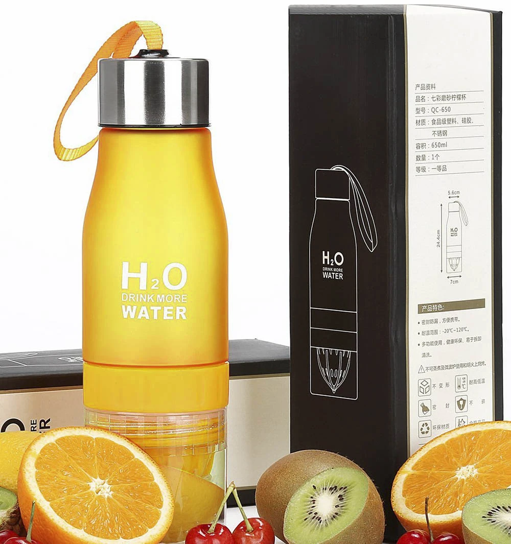 NEW CITRUS DRINK WATER INFUSE LEMON JUICE FLAVORED MAKER BPA FREE SPORTS BOTTLE
