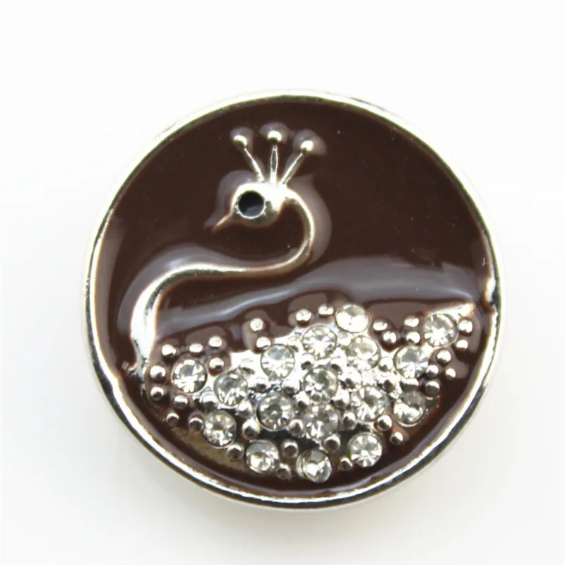 18MM metal rhinestone snap button (457)