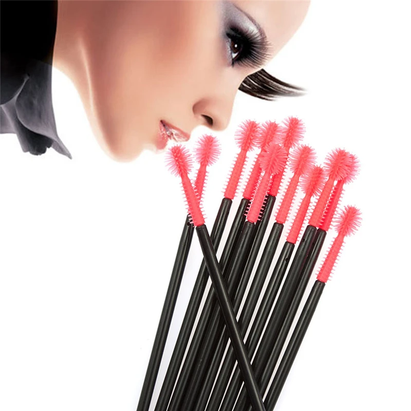 50pcs Cosmetics Eyelash Comb Brush Set Kit Disposable Eyelash Eyebrow