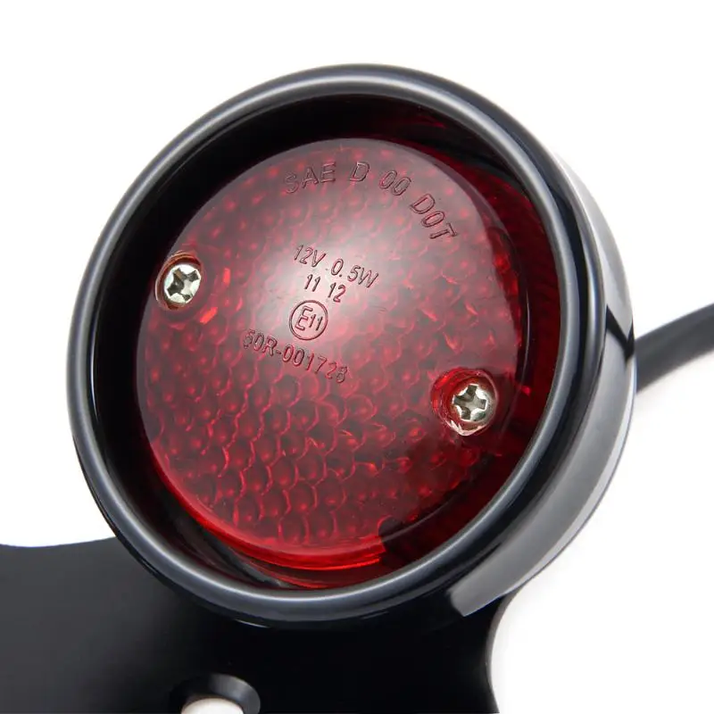 Universal Motorcycle Brake Tail Turn Signal Light License Plate Light Black