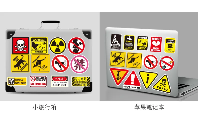 50 шт./компл. Знак наклейки с логотипом и Предупреждение канцелярские наклейки для Чемодан ноутбук велосипедов Мотоцикл холодильник гитара