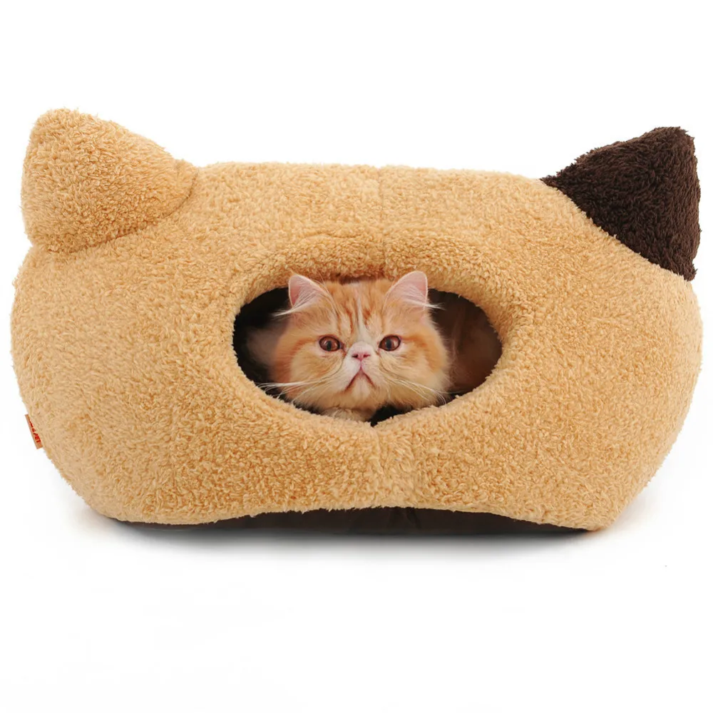 Brown Most Lovely Waterproof Pet House Cat Ear Bed for Pet Cat Cave Bed