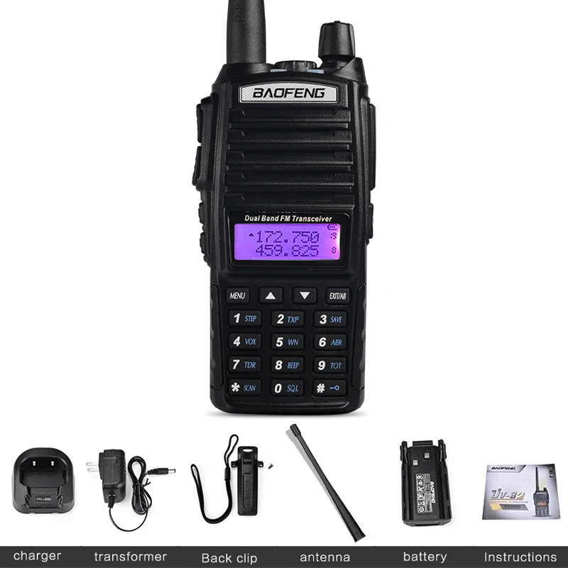 Рация BaoFeng UV-82 Двухдиапазонная 136-174/400-520 MHz FM Ham двухстороннее радио, приемопередатчик, рация