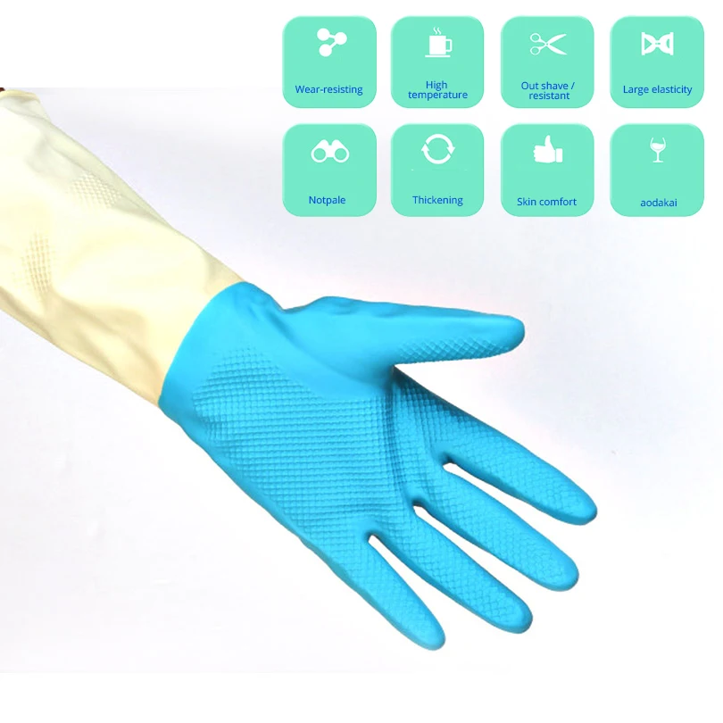 Washing Protective Gloves Waterproof Kitchen Rubber Latex For Dish Cleaning Multipurpose Bed Bathroom | Безопасность и защита