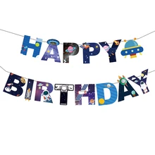 Solar Tema do Espaço Nave Espacial Foguete Robô Astronauta Do Chuveiro de Bebê Decorações Do Partido Feliz Aniversário Fontes Do Partido Do Evento(China)