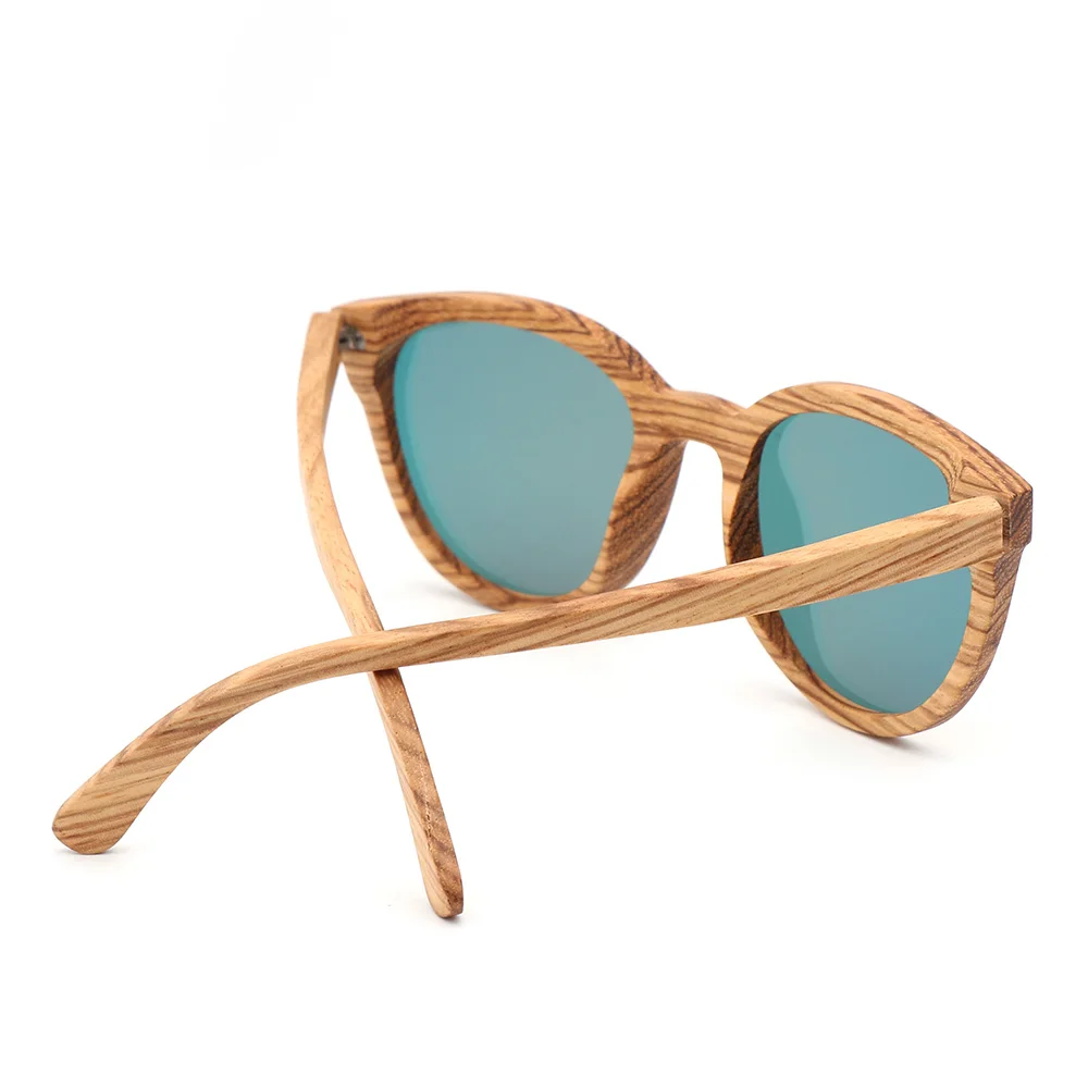 BerWer продукт деревянные солнцезащитные очки для женщин/мужчин круглые бамбуковые солнцезащитные очки Зебра очки с деревянной оправой с пробковым чехлом