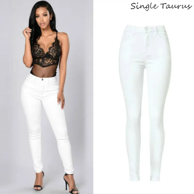 

High Waist Women Jeans Fashion White Elastic Jeans Feminina Push Up Sexy Skinny Jeans Women High Quality Jeans Pantalon Femme