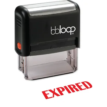 

BBloop "EXPIRED" Bold Self-Inking Stamp, Rectangular, Laser Engraved, RED