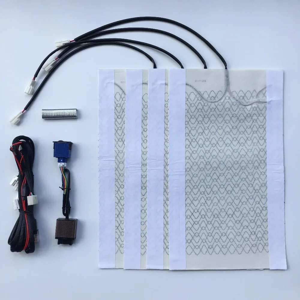 Skup 2 fotele zainstalowany podgrzewacz fotela samochodowego podgrzewacz kwadratowy 2 pokrętło 5 zmiana poziomu elementy grzejne poduszka siedziska z włókna węglowego podgrzewacz na siedzenia zestaw