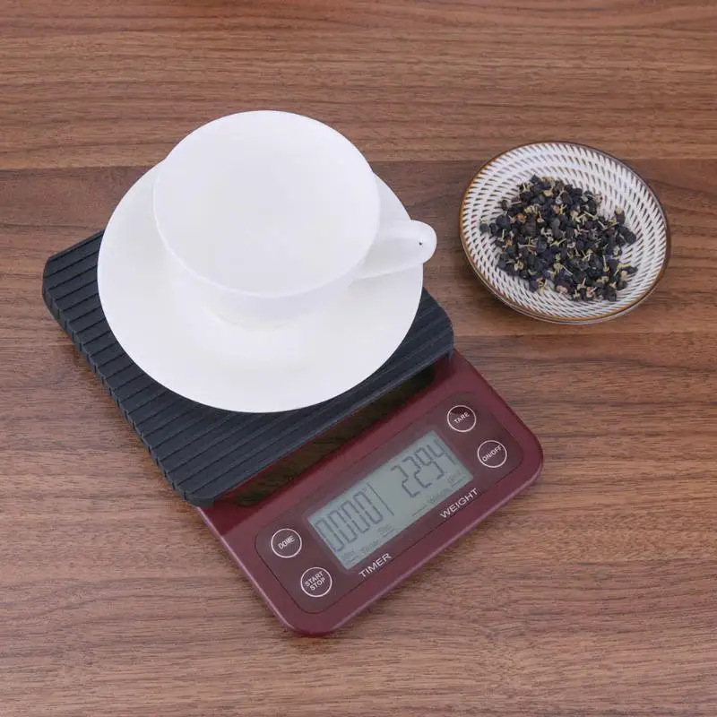 3kgx0.1g Digital LCD Drip Coffee Scale Timer Electronic Kitchen Pocket