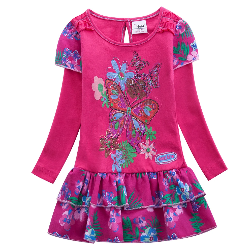 Платье с длинными рукавами для девочек; сезон весна-осень; Новинка; платья для девочек 8 лет с вышивкой; одежда для детей; L191