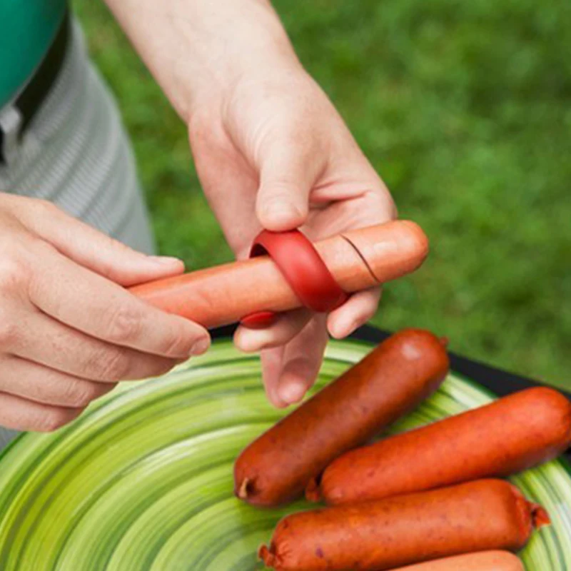 

EIMAI Kitchen BBQ tools Barbecue Hot Dog Slice Plastic PP Sausage knife Creative Cooking Tool Kitchen Supplies 2Pcs A22