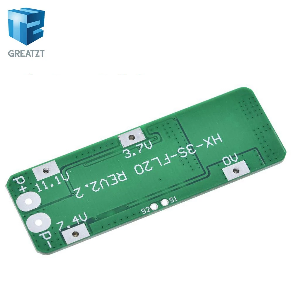 GREATZT 3S 20A литий ионная литиевая батарея 18650 зарядное устройство PCB BMS Защитная