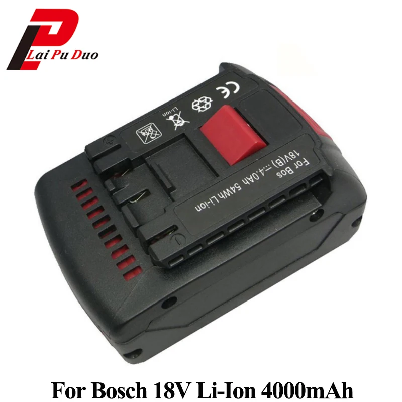 For Bosch 18V 4000mAh Li-ion Rechargeable Power Tools Battery Pack Cordless Drill BAT618 BAT609 3601H61S10 JSH180 | Электроника