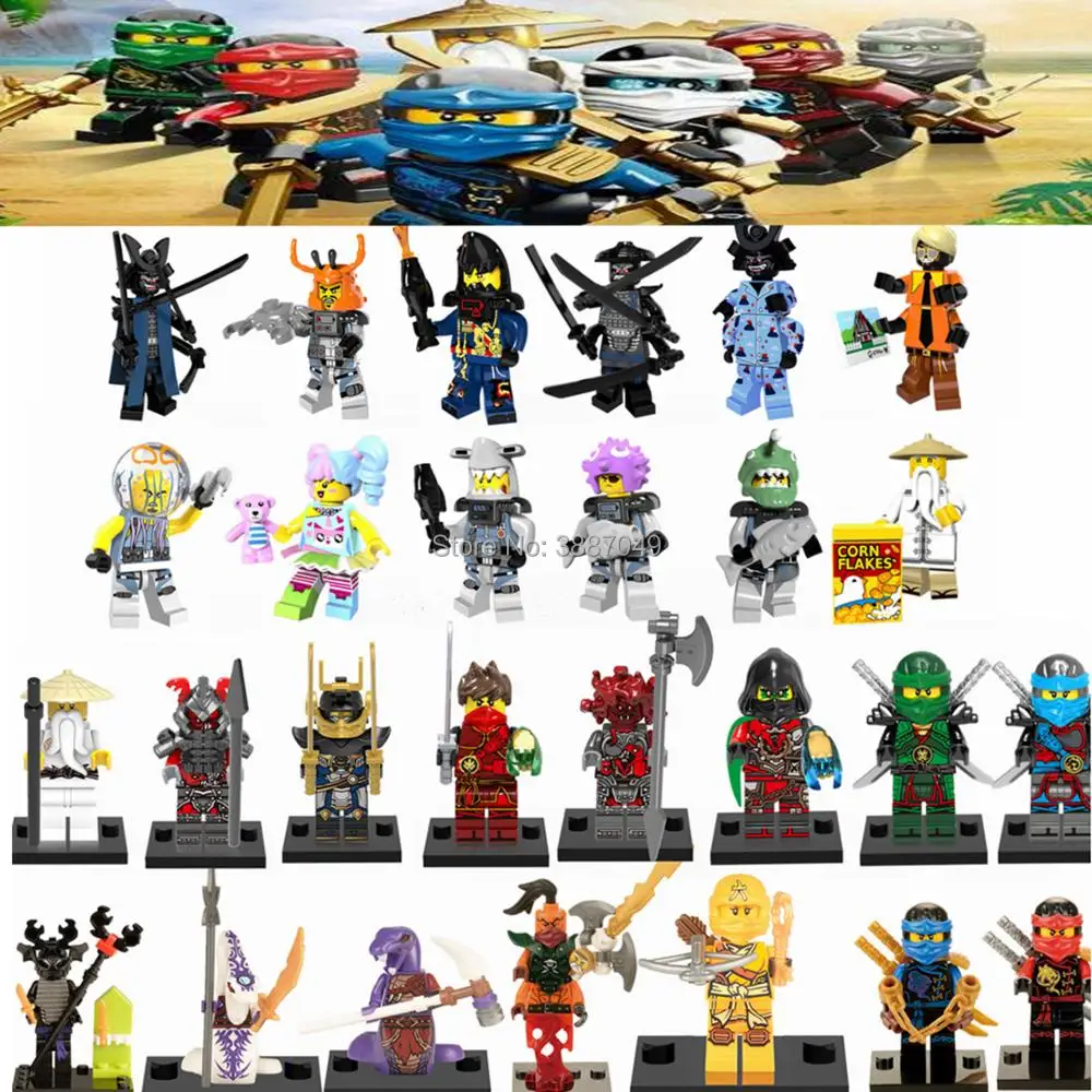 

Legoing Ninjagoing Kai Jay Cole Zane Lloyd Master Wu Nya Garmadon Pythor Building Blocks Toys For Children Compatible Legoings