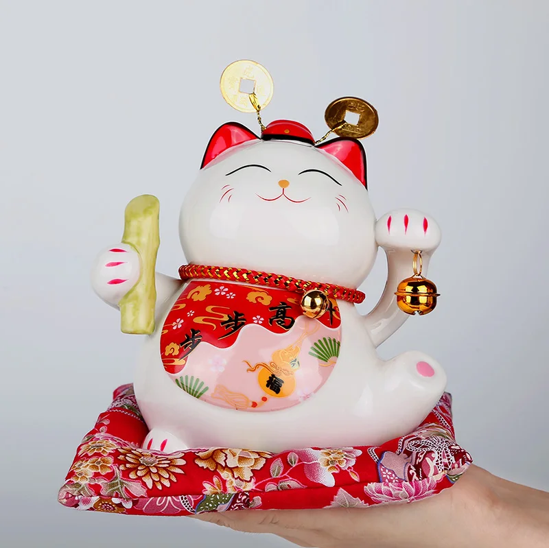 

Lucky cat Decoration trumpet ceramic shop decorations opening creative gift savings deposit pot crafts