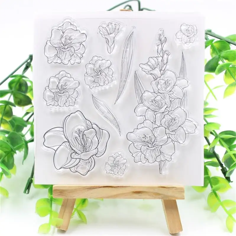 

Flowers Transparent Clear Silicone Stamp Or Cutting Dies for DIY Scrapbooking/Card Making/Kids Fun Decoration Supplies 232
